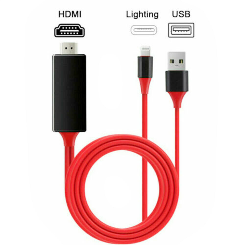 rouge) Lightning vers Hdmi 1080p Hd Tv Câble Adaptateur Pour Android Iphone  S
